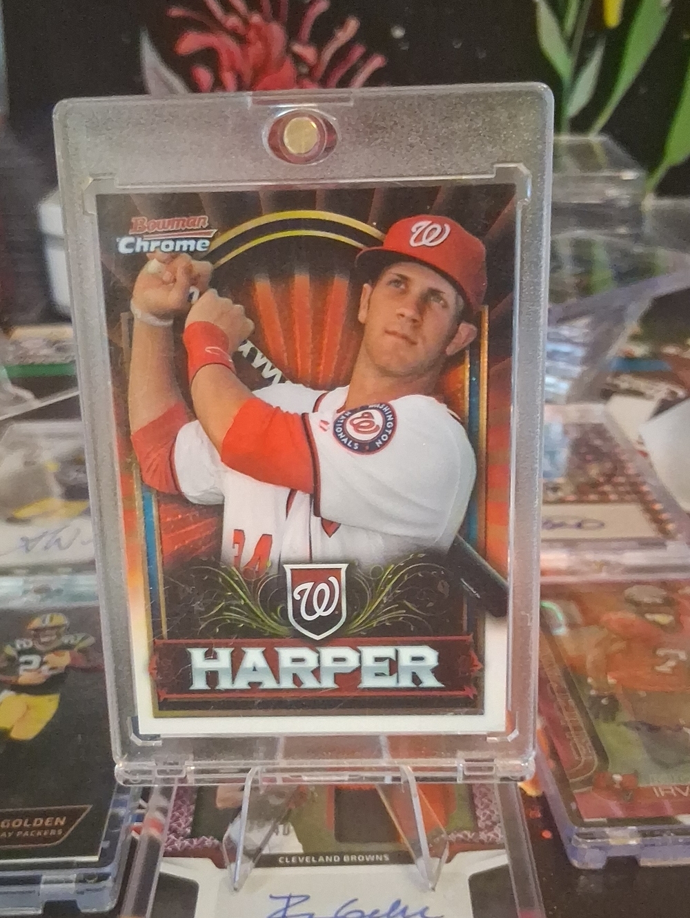 Topps Bowman Chrome Bryce Harper Baseball Card - Red White Black